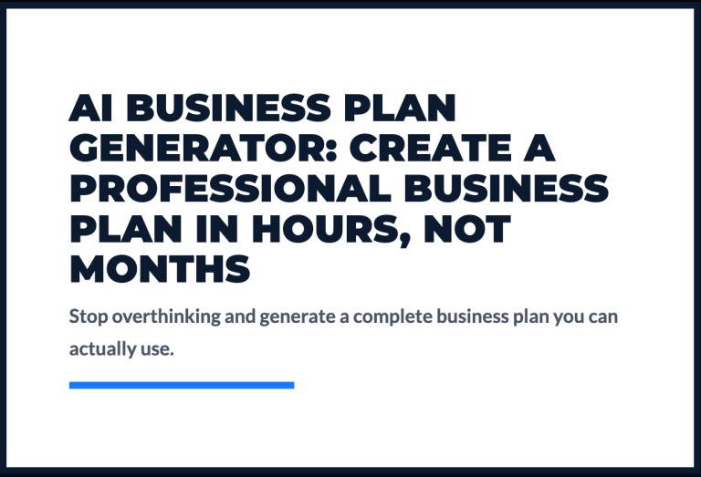 AI business plan generator